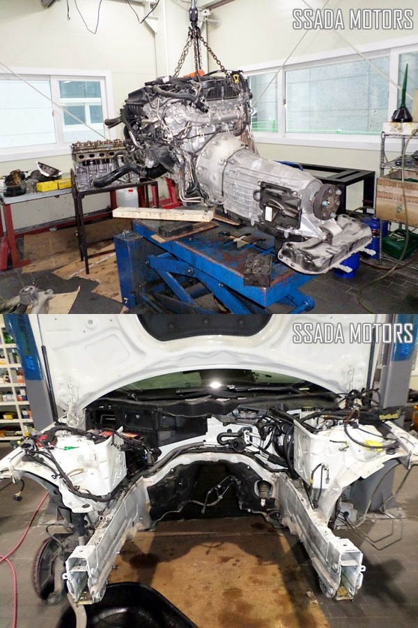 벤츠E350_엔진 탈거.jpg